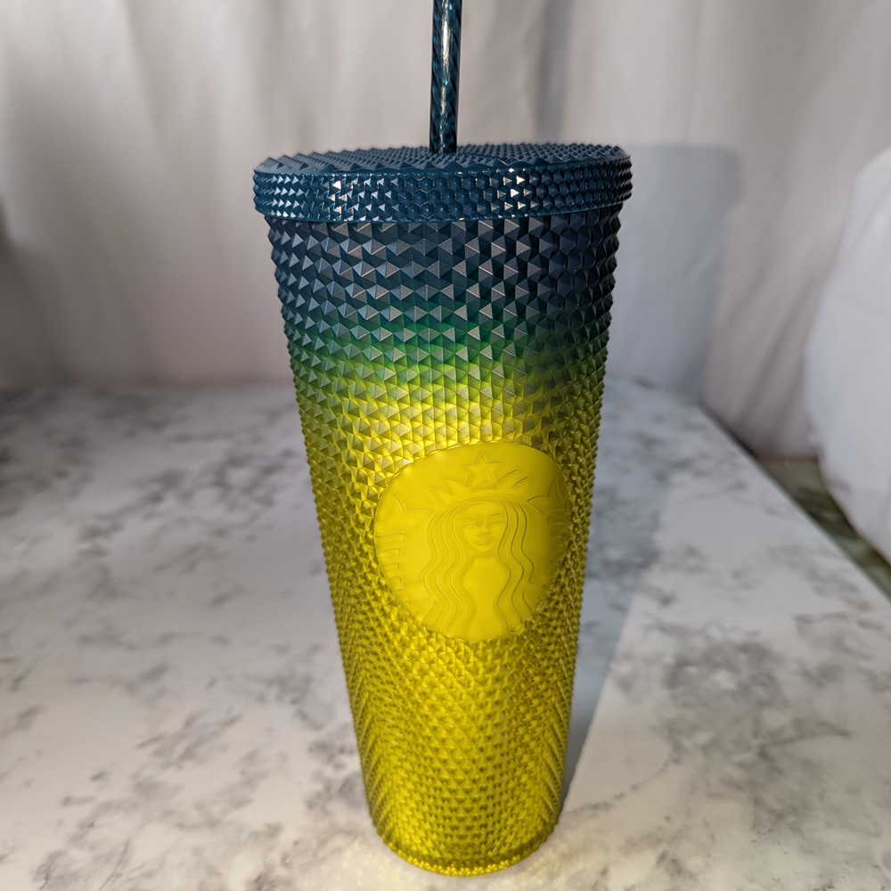 Starbucks Blue and Yellow Tumbler